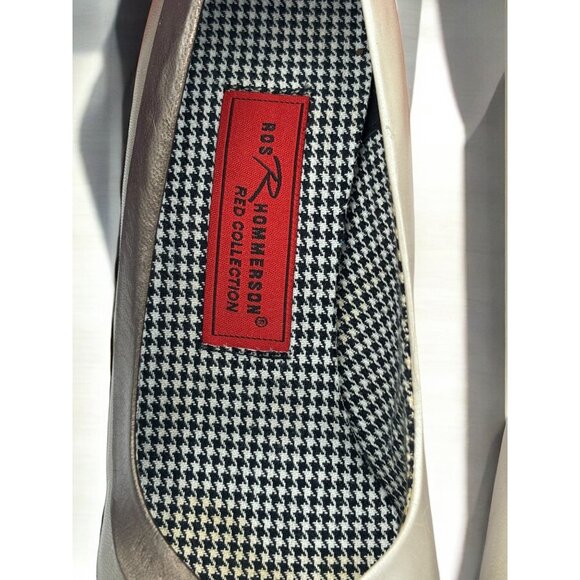 Vintage Ros Hommerson Red Collection Womens 6.5 Phoenix Bone Pearl Pewter Heels - Picture 4 of 12